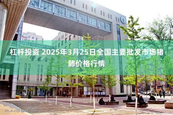 杠杆投资 2025年3月25日全国主要批发市场猪肺价格行情
