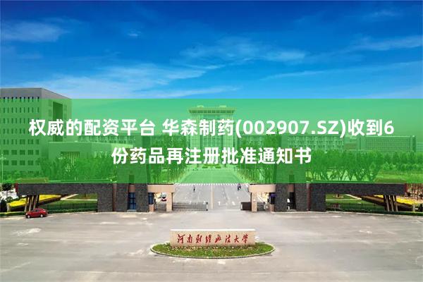 权威的配资平台 华森制药(002907.SZ)收到6份药品再注册批准通知书