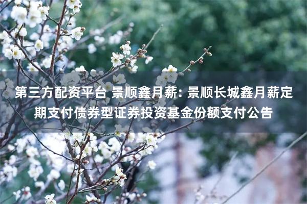 第三方配资平台 景顺鑫月薪: 景顺长城鑫月薪定期支付债券型证券投资基金份额支付公告